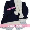 Ropa para muñecos Antonio Juan 40-42 cm - Conjunto azul marino con gorro y bufanda