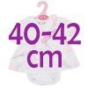 Ropa para muñecos Antonio Juan 40-42 cm - Vestido blanco y rosa estampado con diadema 
