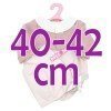 Ropa para muñecos Antonio Juan 40-42 cm - Pelele de rayas rosa con capota y chaqueta