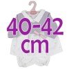 Ropa para muñecos Antonio Juan 40-42 cm - Conjunto blanco de estrellas con chaqueta morada