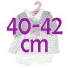 Ropa para muñecos Antonio Juan 40-42 cm - Vestido estampado de flores con chaqueta gris