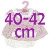 Ropa para muñecos Antonio Juan 40-42 cm - Vestido rosa de estampado floral con diadema 