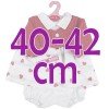 Ropa para muñecos Antonio Juan 40-42 cm - Vestido blanco de corazones con chaqueta coral