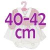 Ropa para muñecos Antonio Juan 40-42 cm - Vestido con estampado de espigas rosa y gris y chaqueta rosa