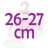 Ropa para muñecas Antonio Juan 26-27 cm - Vestido de lunares blanco y rosa con gorro