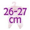 Ropa para muñecas Antonio Juan 26-27 cm - Pijama rosa y blanco con gorro