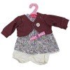 Ropa para muñecos Antonio Juan 33-34 cm - Conjunto estampado de flores con chaqueta color vino