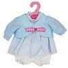 Ropa para muñecas Antonio Juan 33-34 cm - Vestido hexágonos azul y blanco con chaqueta azul