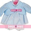 Ropa para muñecas Antonio Juan 33-34 cm - Vestido hexágonos azul y blanco con chaqueta azul