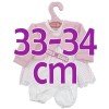 Ropa para muñecos Antonio Juan 33-34 cm - Conjunto estampado de cuadros rosa con chaqueta y pantalón
