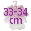 Ropa para muñecos Antonio Juan 33-34 cm - Conjunto de rayas y puntos rosa con chaqueta
