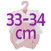 Ropa para muñecos Antonio Juan 33-34 cm - Conjunto estampado de conejitos rosa con gorro