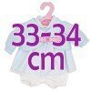 Ropa para muñecas Antonio Juan 33-34 cm - Vestido hexágonos azul y blanco con chaqueta azul
