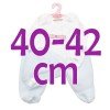 Ropa para muñecos Antonio Juan 40-42 cm - Body blanco de manga larga con leggings y gorro celeste