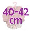 Ropa para muñecos Antonio Juan 40-42 cm - Pelele de flores con chaqueta y gorro rosa