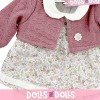 Ropa para muñecos Antonio Juan 40-42 cm - Vestido estampado floral con chaqueta color old rose