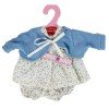 Ropa para muñecas Antonio Juan 26-27 cm - Conjunto estampado de flores con chaqueta azul