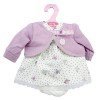 Ropa para muñecas Antonio Juan 33-34 cm - Vestido estampado de pajaritos con chaqueta lila
