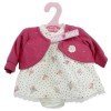 Ropa para muñecas Antonio Juan 33-34 cm - Vestido estampado pajaritos con chaqueta frambuesa