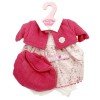 Ropa para muñecos Antonio Juan 33-34 cm - Conjunto estampado de flores con chaqueta frambuesa y gorro