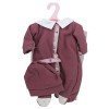 Ropa para muñecos Antonio Juan 33-34 cm - Pelele granate con arrullo de estrellas