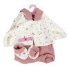 Ropa para muñecos Antonio Juan 40-42 cm - Conjunto rosa con chaqueta estampada y peúcos