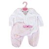 Ropa para muñecos Antonio Juan 40-42 cm - Pijama rosa y blanco con gorro