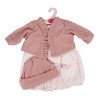 Ropa para muñecos Antonio Juan 55 cm - Conjunto estampado de flores con chaqueta y gorro rosa