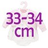 Ropa para muñecos Antonio Juan 33-34 cm - Conjunto estampado pajaritos con chaqueta rosa