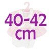 Ropa para muñecos Antonio Juan 40-42 cm - Conjunto estampado rosa de puntos con diadema