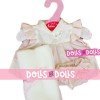 Ropa para muñecas Antonio Juan 26-27 cm - Conjunto de rayas y puntos rosa con toquilla