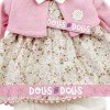 Ropa para muñecas Antonio Juan 33-34 cm - Conjunto estampado de flores con chaqueta rosa