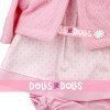 Ropa para muñecos Antonio Juan 33-34 cm - Vestido estampado rosa con chaqueta rosa