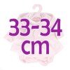 Ropa para muñecos Antonio Juan 33-34 cm - Conjunto estampado panal con chaqueta rosa
