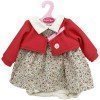 Ropa para muñecos Antonio Juan 40-42 cm - Vestido estampado floral con chaqueta roja