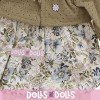Ropa para muñecos Antonio Juan 40-42 cm - Vestido estampado flores con chaqueta marrón