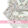 Ropa para muñecos Antonio Juan 40-42 cm - Conjunto estampado de flores con diadema