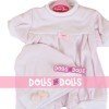 Ropa para muñecos Antonio Juan 40-42 cm - Conjunto rosa estampado de corazones con gorro