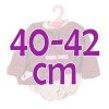 Ropa para muñecos Antonio Juan 40-42 cm - Conjunto rosa estampado de estrellas con chaqueta y gorro burdeos