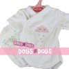 Ropa para muñecos Antonio Juan 40 - 42 cm - Colección Sweet Reborn - Body blanco con nube rosa con pañal