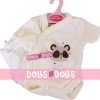 Ropa para muñecos Antonio Juan 40 - 42 cm - Colección Sweet Reborn - Body crema con panda con pañal