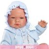 Muñeco Así 43 cm - Pablo con conjunto pololo con rombos mini con chaqueta celeste