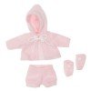 Ropa para Muñecas Así 28 cm - Conjunto rosa con trenca y peúcos para muñeca Gordi