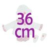 Ropa para Muñecas Así 36 cm - Ranita de flores rojas y grises con chaqueta, peúcos y gorro para muñeco Koke