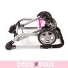 Cochecito Mika 74,5 cm convertible a sillita para muñecas - Bayer Chic 2000 - Lunares frambuesa-rosa 