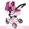 Cochecito Mika 74,5 cm convertible a sillita para muñecas - Bayer Chic 2000 - Lunares frambuesa-rosa 