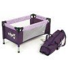 Cuna-Parque para muñecas de hasta 45 cm - Bayer Chic 2000 - Morado cuadros-mariposa