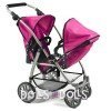 Sillita doble Vario 79 cm para muñecas - Bayer Chic 2000 - Fucsia y Marino con lunares