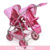 Sillita doble Vario 79 cm para muñecas - Bayer Chic 2000 - Puntos Rosa