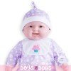 Muñecos Designed by Berenguer 51 cm - Lots to Cuddle Babies - Bebé abrazable morado con boca abierta